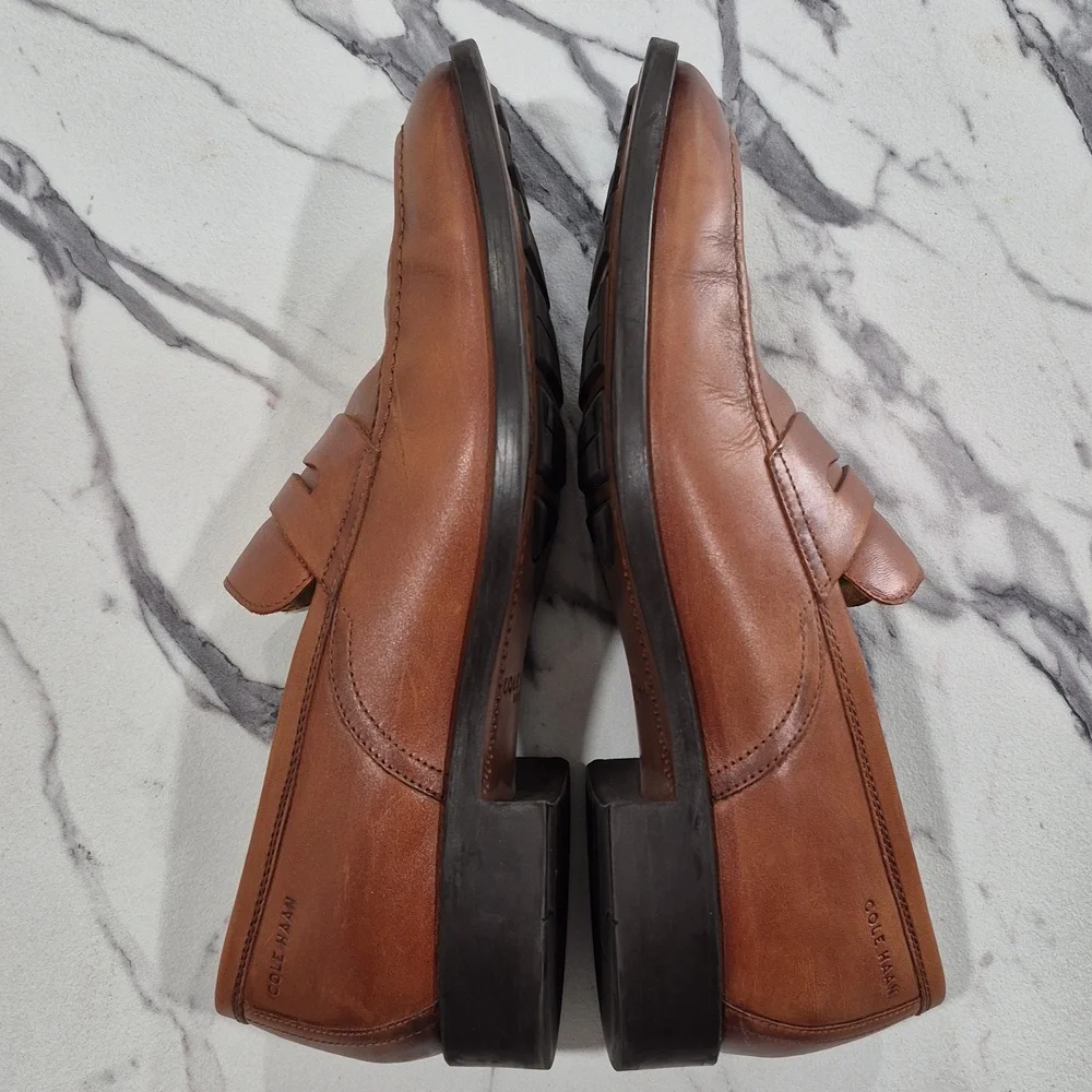 Cole Haan Hawthorne Penny Loafers, Size 9 Brittish Tan Brown - Picture 3 of 12